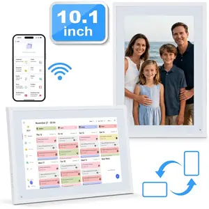 10.1"  Calendar Display - Digital Family Wall Planner &  Chore Chart Syncs with Phones,  Screen  Center & Digital Photo Frame for  Organization, Office,