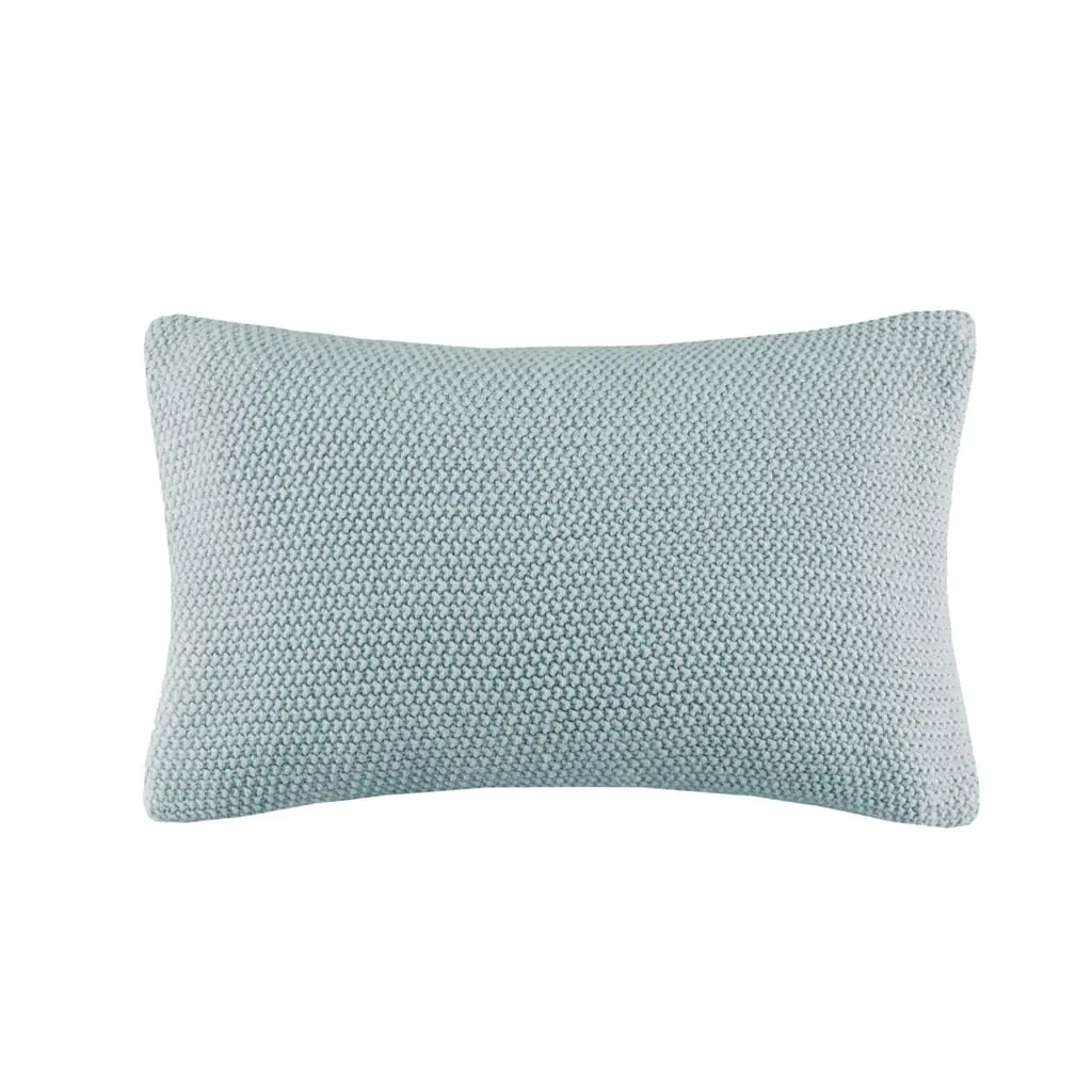INK & IVY II21-1302 12x20x0.25 in. Light Blue Bree Knit Acrylic Pillow Cover, Knit Cushion Cover, Acrylic Cushion Covers, Knit Cushion Covers