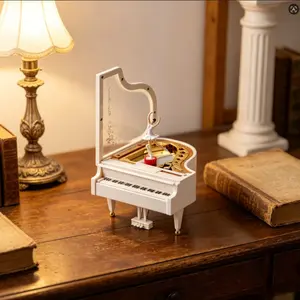 Piano Shape Music Box, Creative Gift for Friends and Couples, Rotating Girl Music Box, Perfect Birthday Present, Unique Musical Keepsake