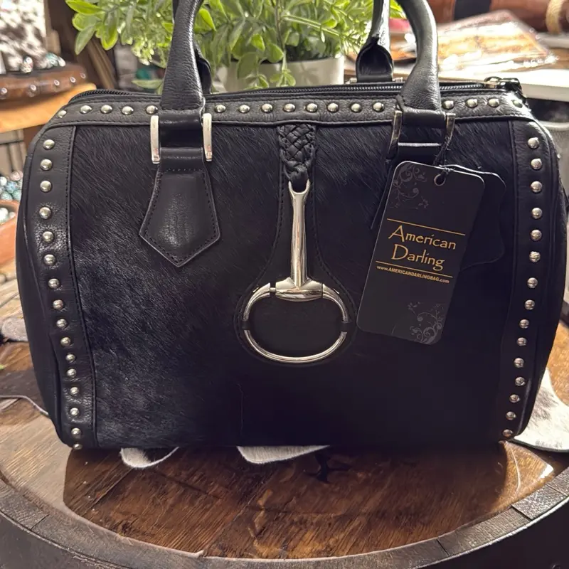 American Darling Snafflebit  black cowhide leather speedy bag