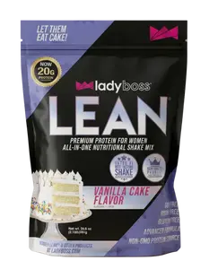 LadyBoss LEAN Meal Replacement Protein Shake - Vanilla Cake, 20g Protein, Vitamins & Minerals for Women