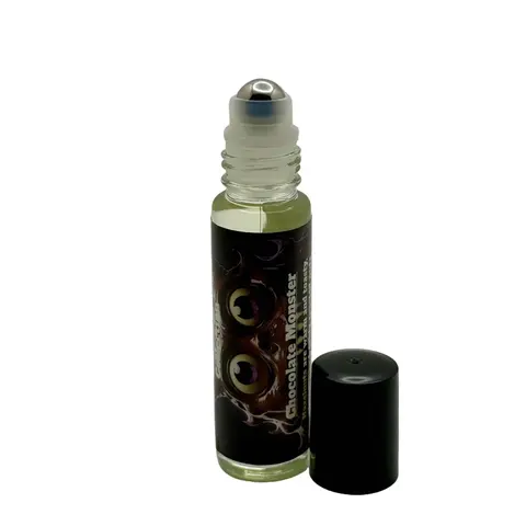 Vegan Velvety Chocolate Scented Roll-On Cosmetic Glass Body Oil - Hazelnut Warmth, Vanilla, Creamy Nut Aroma, Smooth Glide, Normal Skin Body Care (Single Scented Oil)