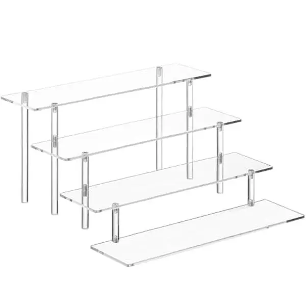 4 Tier Acrylic Perfume Organizer Stand, Clear Display Risers for Perfume, Cologne, Cosmetic, Skincare, Funko POP, Dessert Display, Cupcake Stand Holder