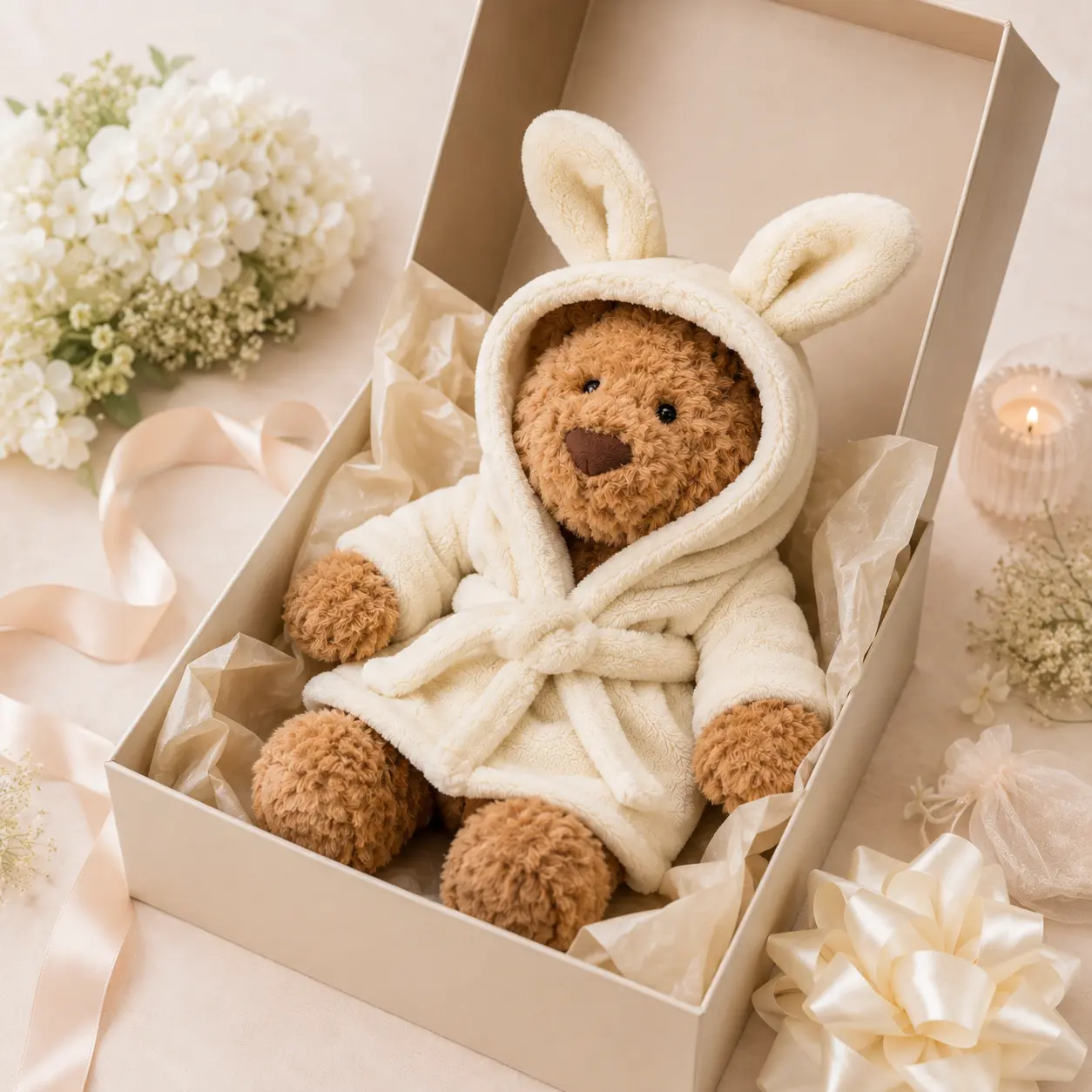 Jellycat  Teddy Bear Bathrobe – Soft Plush Keepsake Gift