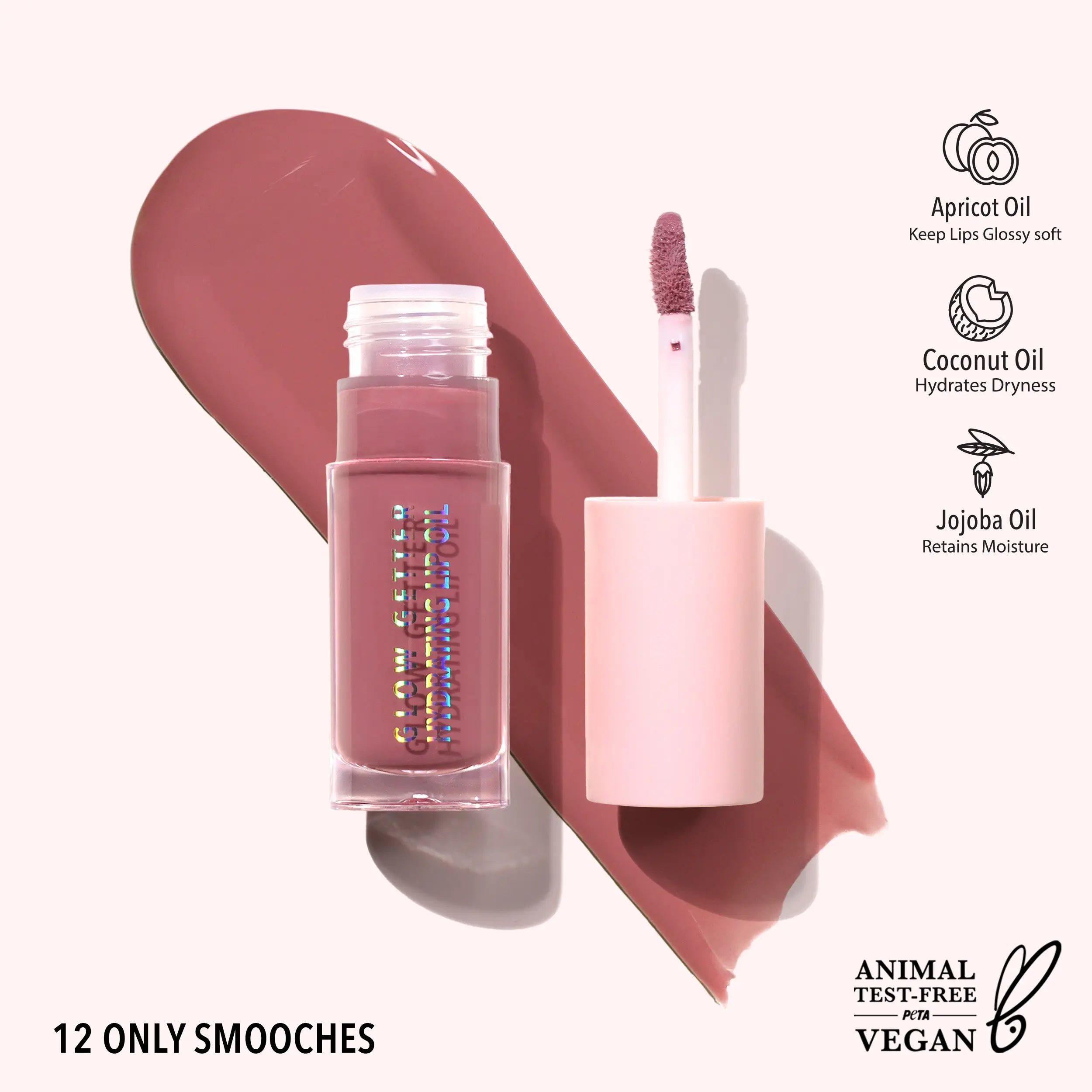 MOIRA | Glow Getter Hydrating Lip Oil (012, Only Smooches) | Hydrating Glossy Lip Oil