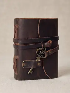 cuero Leather Journal for Women Men, Deckle Edge Paper Leather Notebook of 180 GSM, Book of Shadows Journal Blank, Leather Bound Journal diary (Dark Brown)