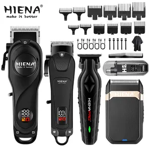 Men's professional hairdressing set, USB rechargeable electric haircut, LED display, equipped with 12 accessories, strong lithium battery power, 5-piece set, five different pruning methods, Christmas gifts, Cordless Clippers Set