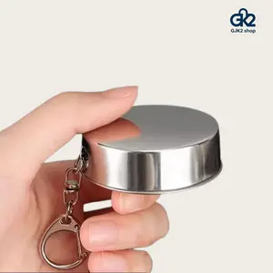 304 Food Grade Foldable Stainless Steel Cup, High Temperature Resistant Retractable Portable Travel Mouthwash Cup