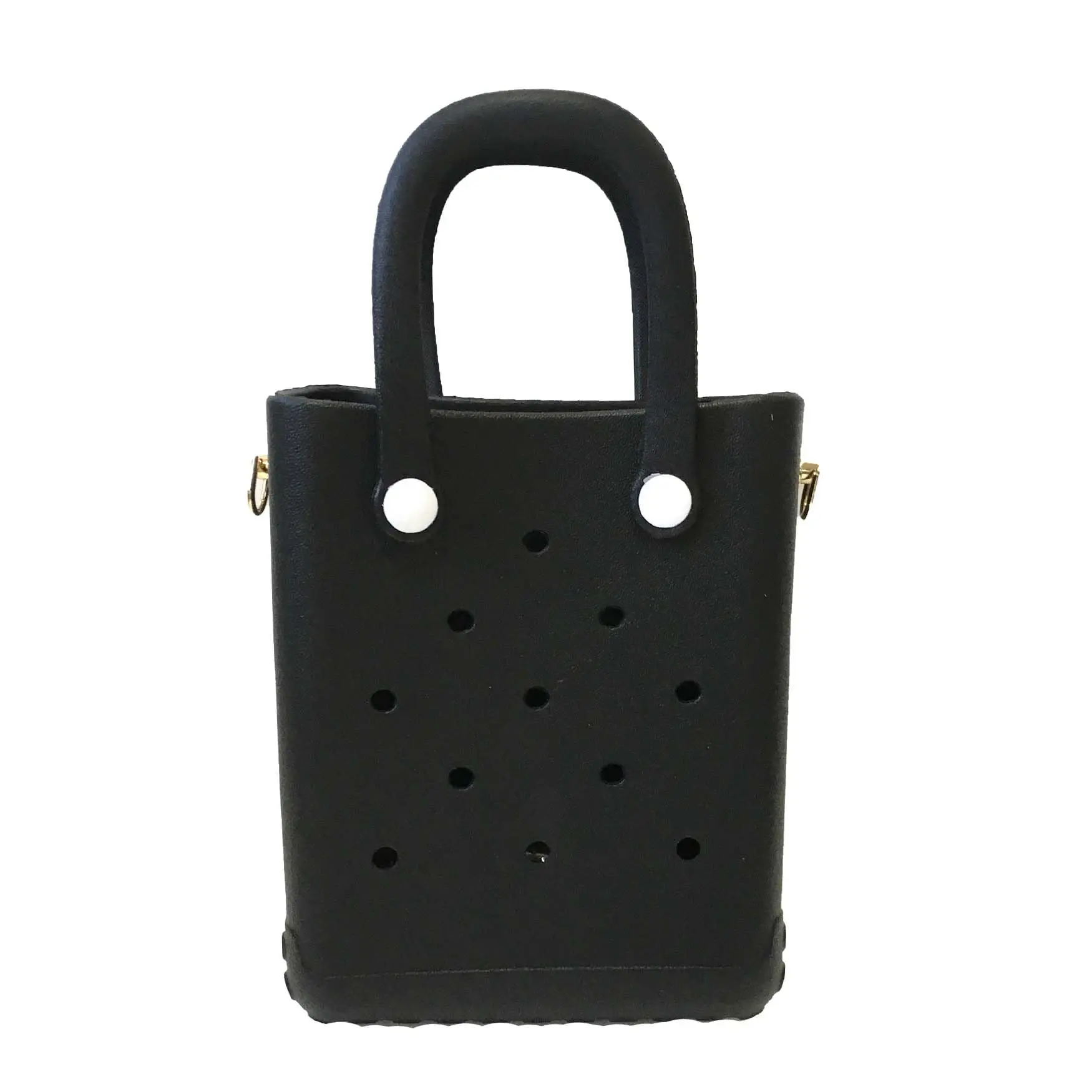 Fashion Culture Women's Reva Silicone Mini Bucket Tote Crossbody Bag (Black), Lightweight