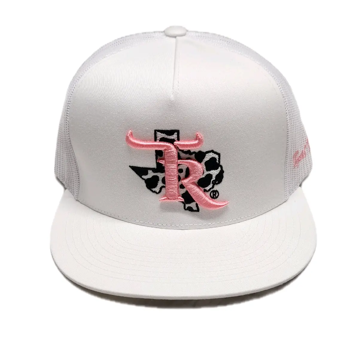 Texas Ranch Cow Print Cap -White /White