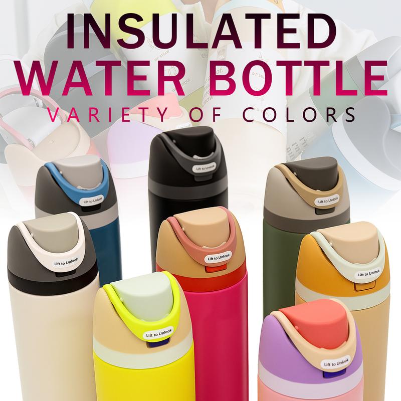 1Pc 19/24/32oz Vacuum Insulated Thermal Tumbler, Stainless Steel Tumbler, Flip Lid Coffee Cup, Keep Hot 12H/Cold 24H, Leakproof Travel Mug for Home Office Desk, Stylish Color Options, Insulat Cup for Indoor Use, Best Gift, Reusable Thermal Mug for Coffee