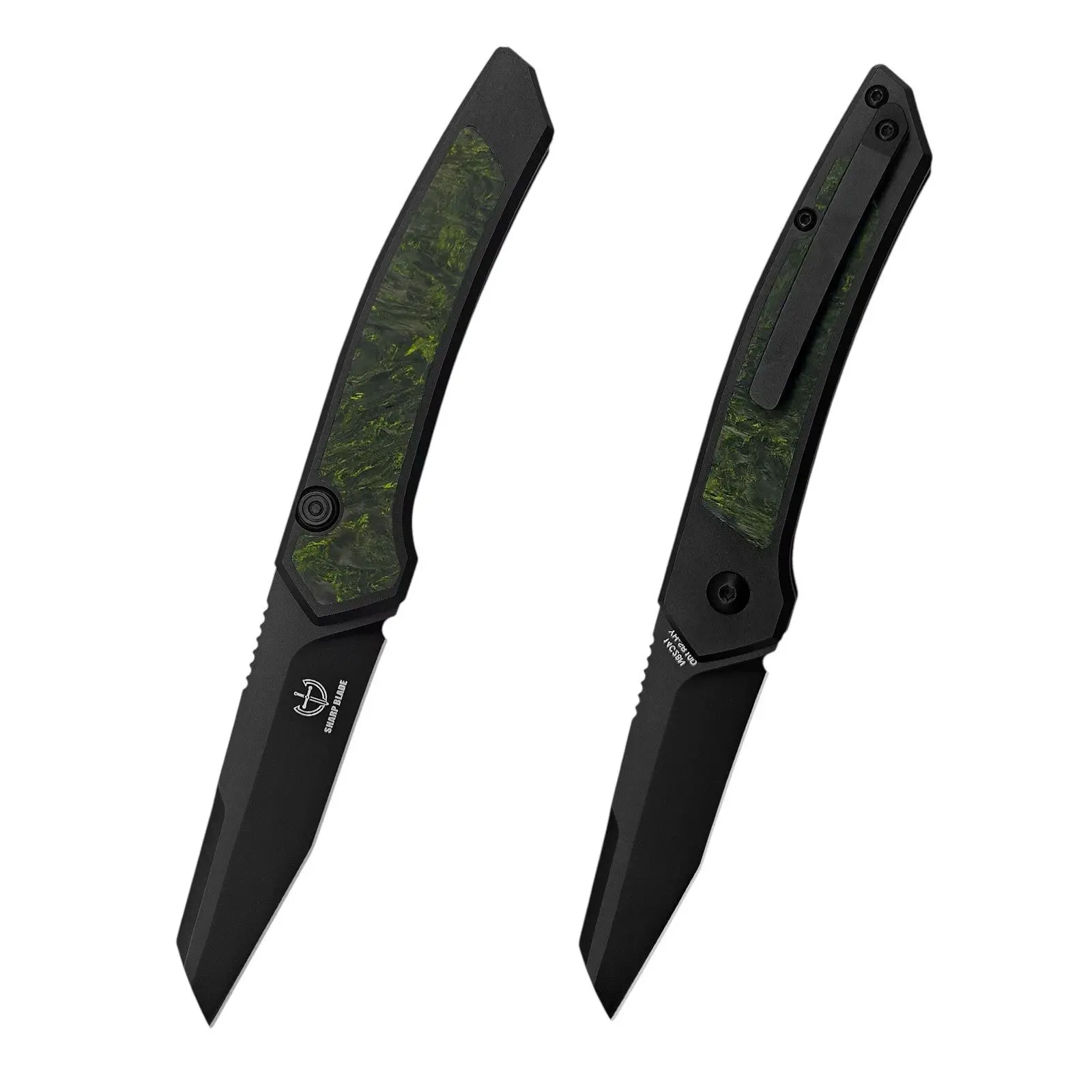 Sharp Blade Viper Ti EDC Folding Knife 14C28N Black PVD Titanium Handle