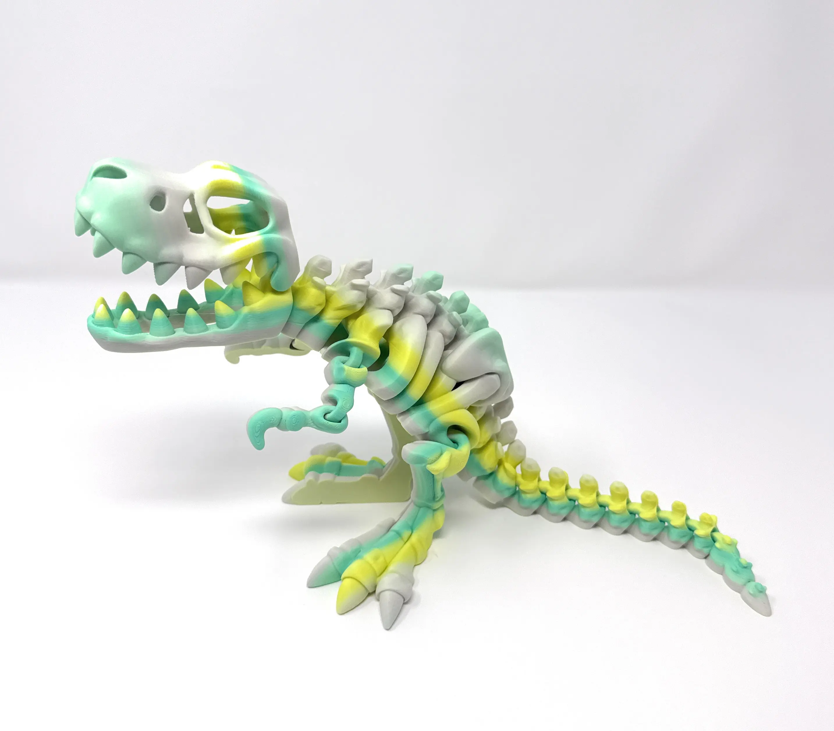 3D Printed Articulated T-Rex Skeleton Dinosaur Fidget Figure Flexible Posable Desk Collectible