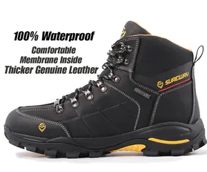 SUREWAY Men's 6" Soft/Steel Toe Heavy Duty Waterproof Work Boot - Leather,Lace Up,Oil/Slip Resistant Dual-Density Comfortable EH Construction Industrial Ankle Safety Men Work Boots,Roofing, Hunting