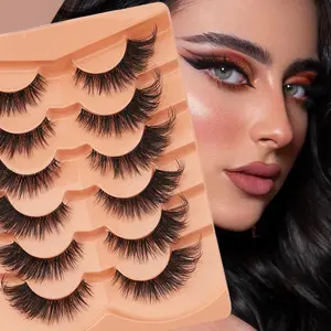 Reusable C Curl Fluffy False Eyelashes 6 Pairs, Soft Thick Flexible Volume Lash, Durable Natural Look, Perfect for Daily Use, Makeup