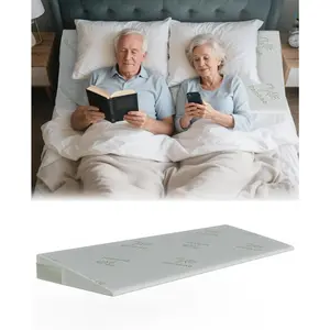 Wide Wedge Pillow for Acid Reflux Relief,Mattress Wedge,Inclined Mattress Elevator,Bed Wedge Pillow for Sleeping,Gerd Snoring,Post Surgery (4",Queen 60"x26"x4")
