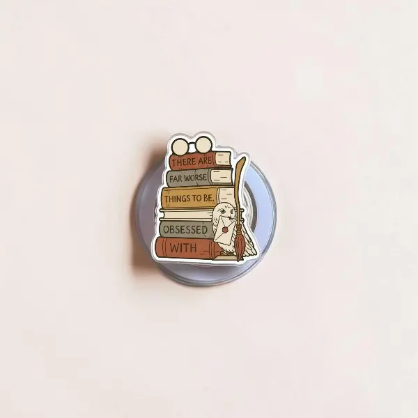 Wizard Magic Book MagSafe Phone Grip, Cute Owl Bookish Phone Holder Stand, Fantasy Reader Kindle Grip, Magical Gift Accessory