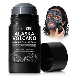 AT0ANY Alaska Volcanic Mud Mask Stick, infused with activated charcoal to absorb impurities and excess oil. This deep-cleansing mud mask leaves skin clean and refreshed without tightness.