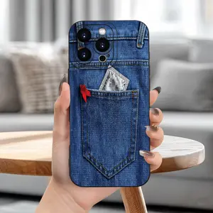 Phone Case: The Denim Pocket Creative Phone Case Is Suitable for iPhone 17/17Air/17pro/17promax, iPhone 16/16Plus/16Pro/16ProMax, iPhone 15/15Plus/15Pro/15ProMax, 13/12/11, Ensuring Drop Protection and All-around Protection.