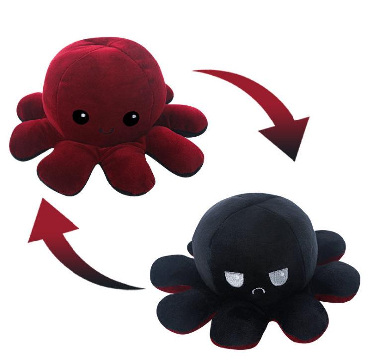 Reversible Octopus Plush Toy, Double-Sided Reversible Octopus Doll