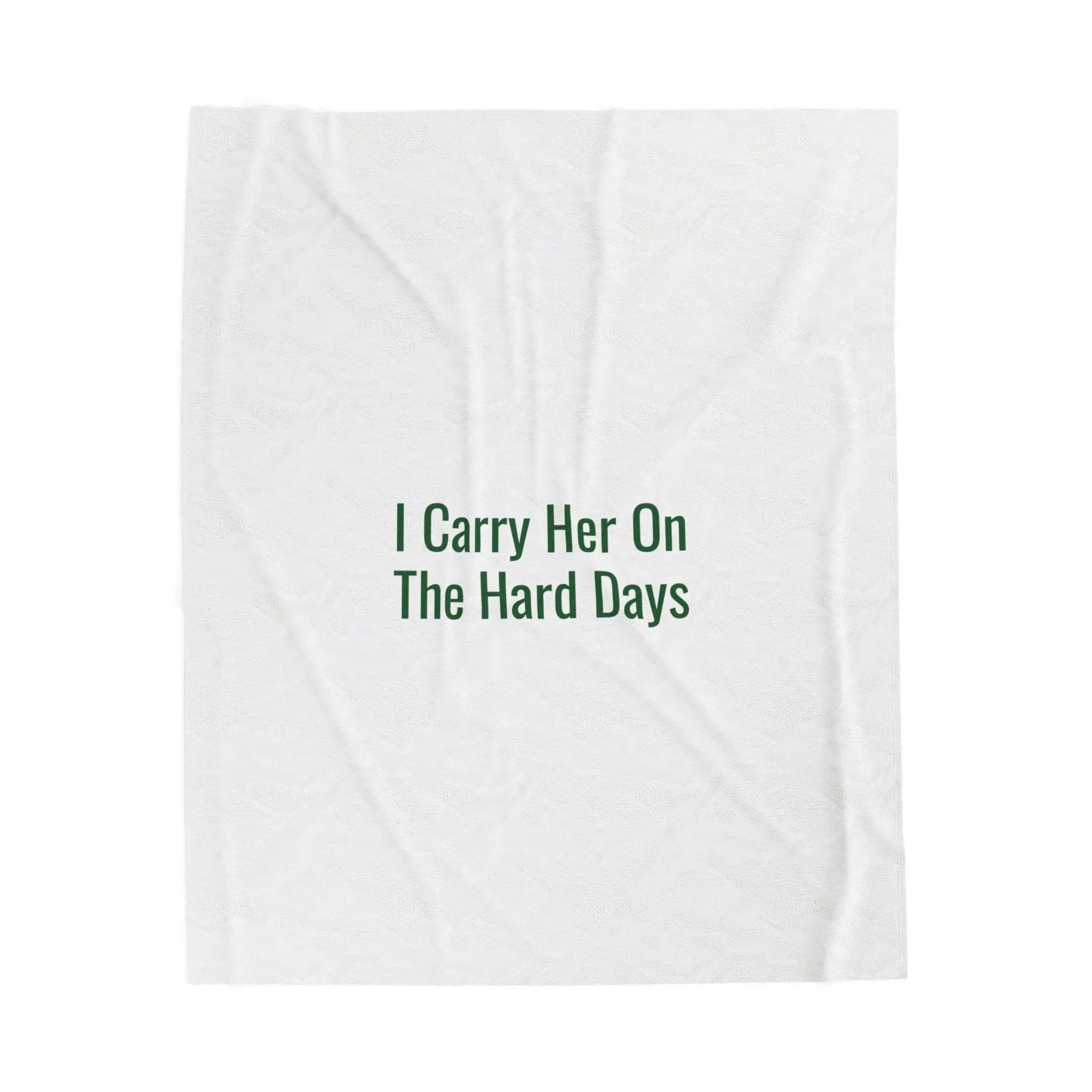 I Carry Her On The Hard Days Sherpa Throw Blanket | Mental Health Awareness Caregiver Gift in Forest Green — Awareness Memorial Senior Famil