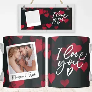 Love Coffee Mug with Photo Personalized I Love You Design  Perfect Gift for Couple -   CLICK CHAT WITH SELLER TO SEND PHOTOS