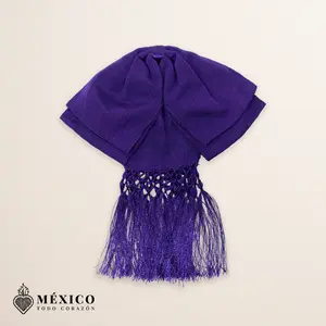Purple Mexican Charro Moño with Decorative Fringe | Fiesta Bowtie for Rodeos, Cultural Celebrations or Folkloric Event| México Todo Corazón