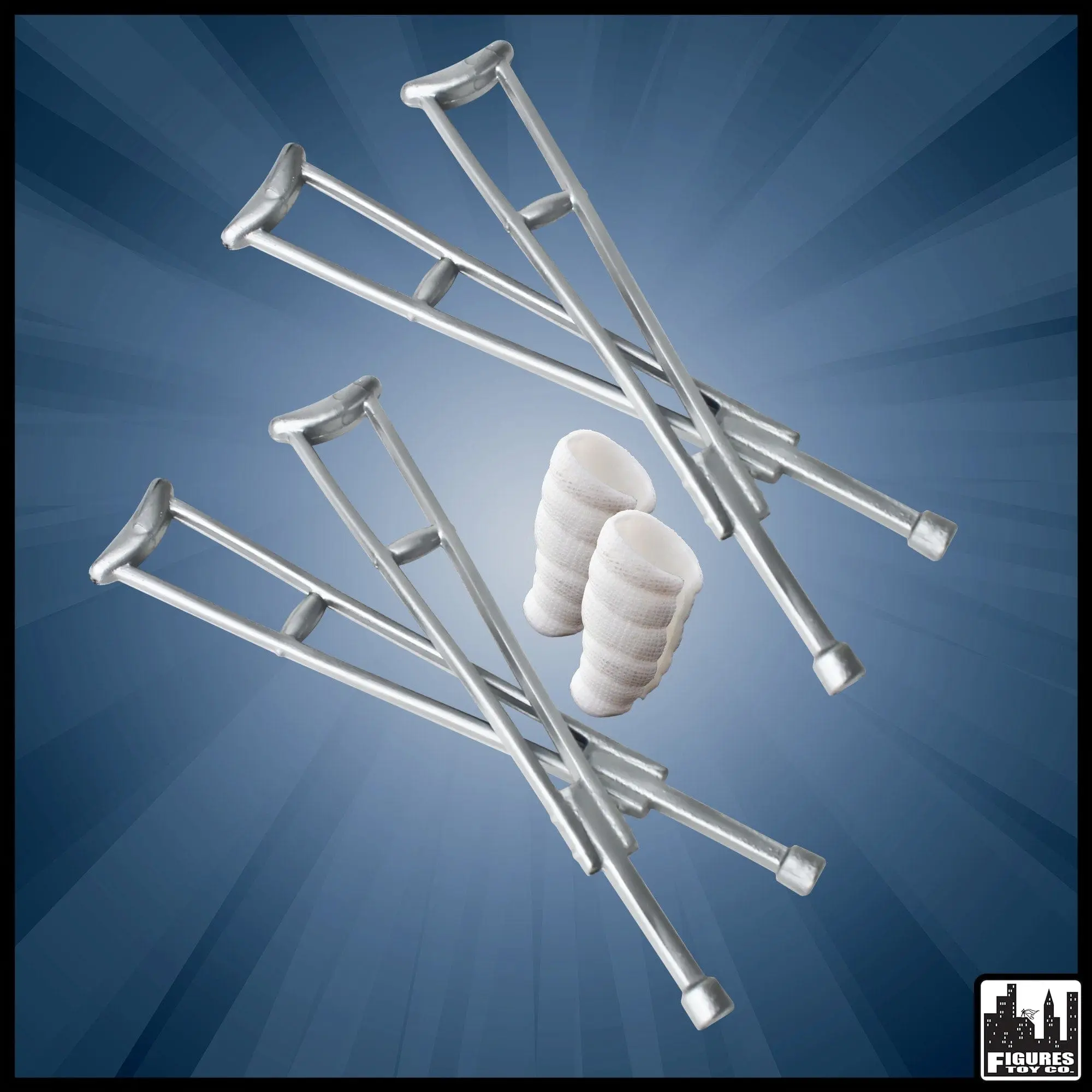 Cast & Crutches Accessory Set for WWE & AEW Wrestling Action Figures