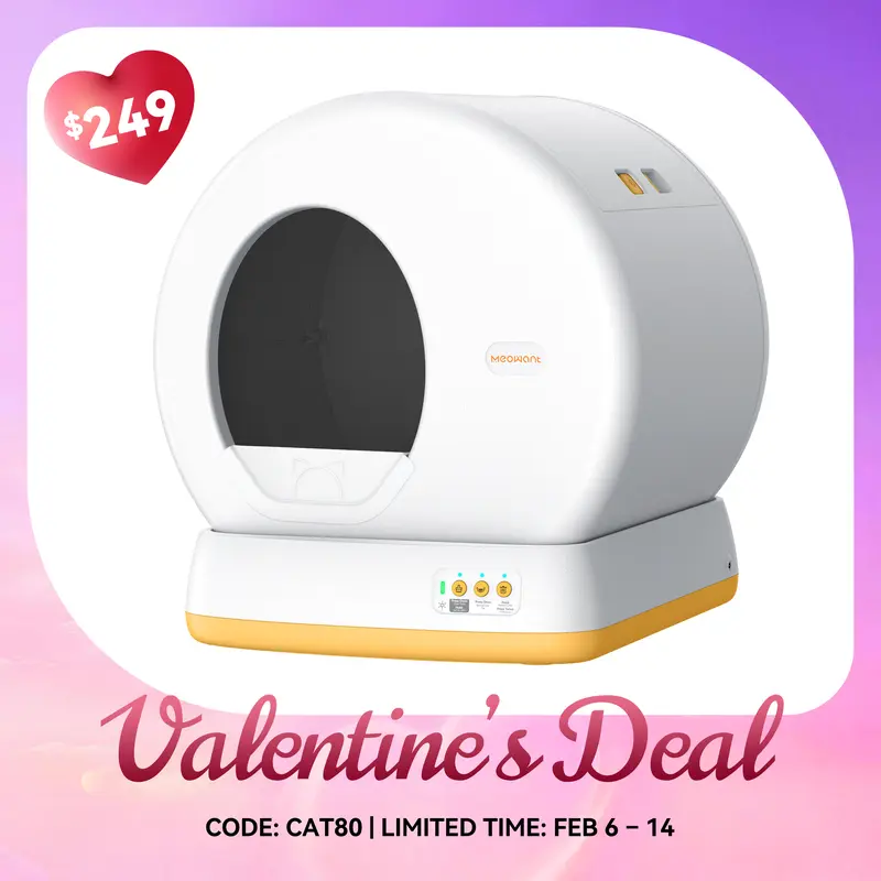 Meowant 57.6L automatic litter box – Self-Cleaning, Odor-Free, Pee Guard, Auto Safety Stop, App-Controlled with Mat & Liner,Valentine's Gift, Meowant SC01