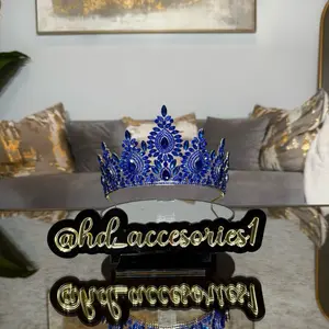 Royal Blue Quinceañera Crown Bridal Tiara