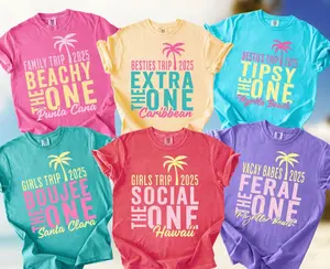 Custom Girls Trip Shirts  Matching Weekend Vacation Tee Personalized Vacay Mode Summer Beach T-shirt Best Friend Cruise