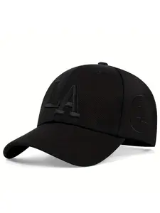 LA Letter Embroidered Baseball Cap, Casual Outdoor Sports Hat for Men & Women, Adjustable Sun Protection Cap for Daily Wear