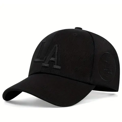 LA Letter Embroidered Baseball Cap, Cool Casual Outdoor Sports Hat for Men & Women, Adjustable Sun Protection Cap for Daily Wear