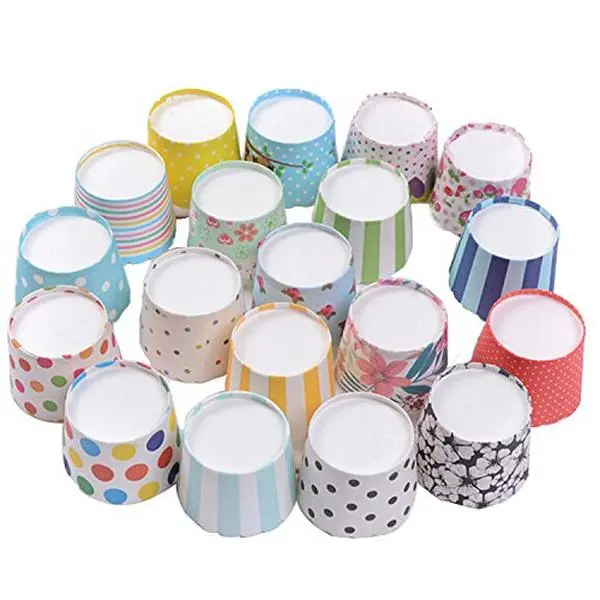 100pcs Random Colorful Greaseproof Cupcake Paper Liners No Muffin Pan Needed Cupcakes Papers