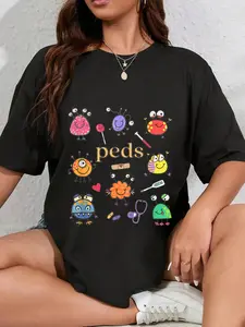 100% Cotton Unisex Pediatric Nurse PEDS Nurse PEDS Crew RN Pediatric Emergency T-Shirt