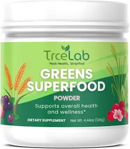 Super Greens Powder with Inulin and Ginger Root Greens Superfood Powder with Barley Grass Broccoli Spirulina Alfalfa and Wheat Grass 126g Daily Organic Fruit and Vegetable Drink Mix for Digestion and Vitality