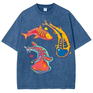 Deep Sea Fishes Colorful Graphic Tees Men's t Shirts Graphic Tee t Shirts Funny Graphic Tee Good Graphic Tees Men's Graphic Tees Streetwear Outfits Men Vacation Outfits Oversized Tshirt Men