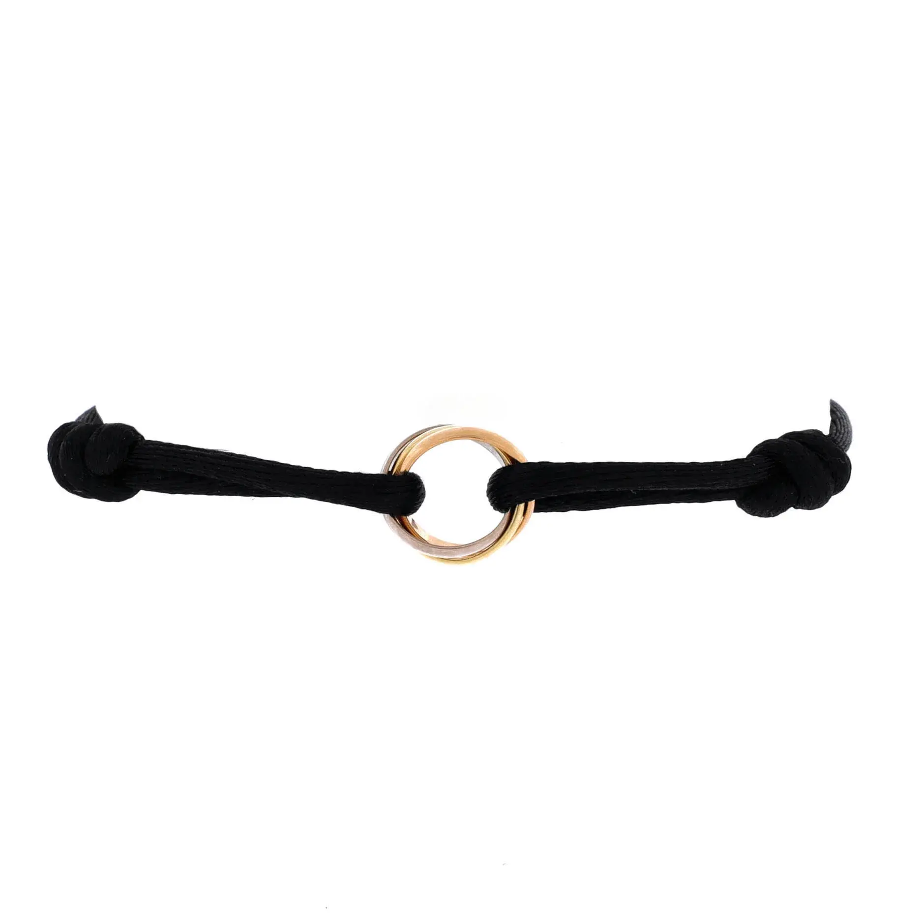 Pre-owned Cartier Trinity On Cord Bracelet Silk Cord with 18K Tricolor Gold by Rebag