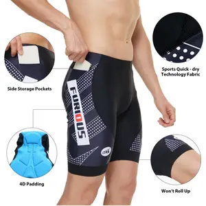 Men’s moisture-wicking cycling shorts with phone pocket, compression cycling pants, four-way stretch fabric—comfortable for long rides, commuting, and fitness training.