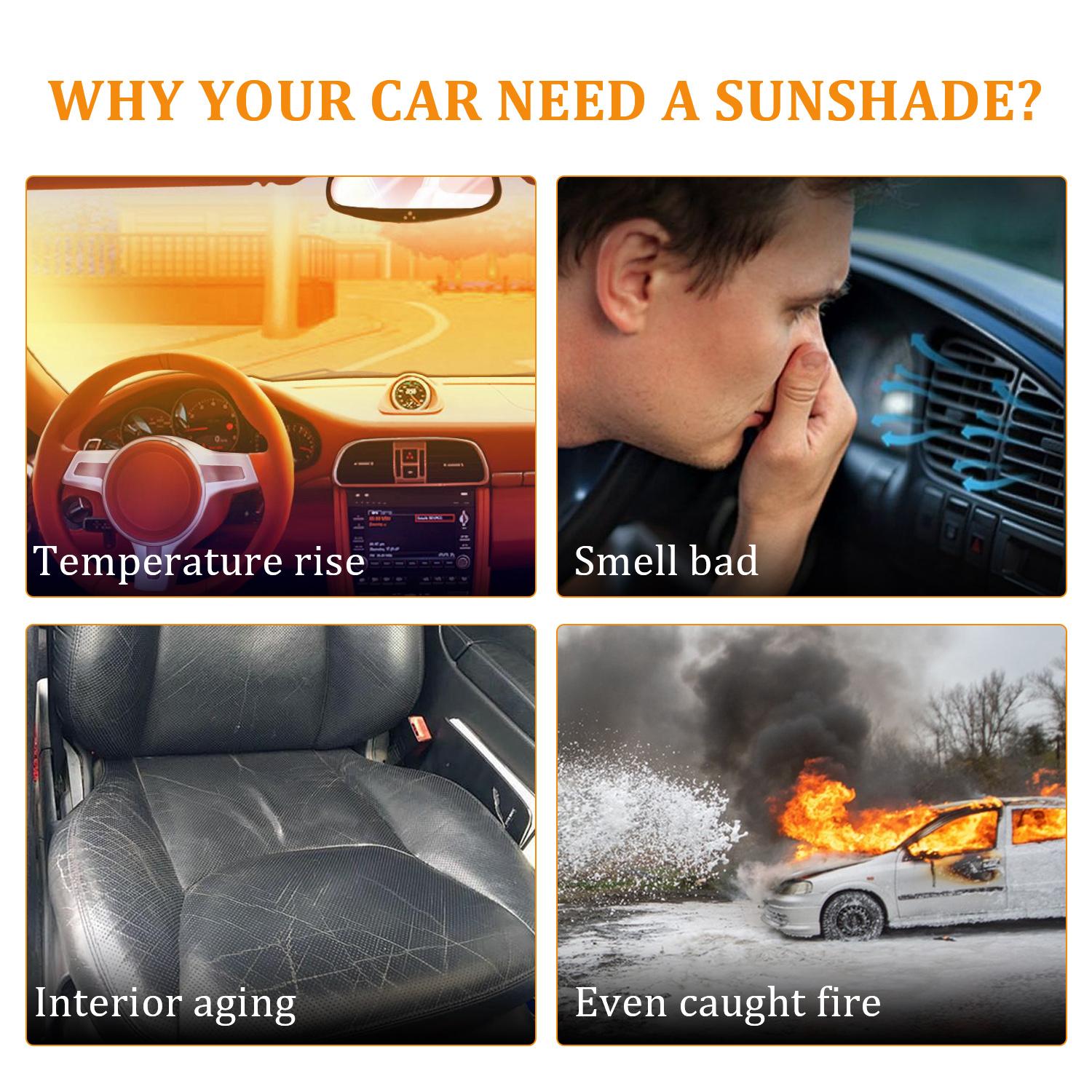 Windshield Sun Shade for Dodge Challenger, Foldable UV Blocking Sun Visor Protector, Universal Fit for All Dodge Cars Window Cover Exterior Protection Accessory