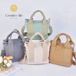 Reusable Grocery Totes With Pockets, Large Mommy Diaper Bag, Everyday Canvas Shopping Handbags, Birthday/Valentine's Day Gift