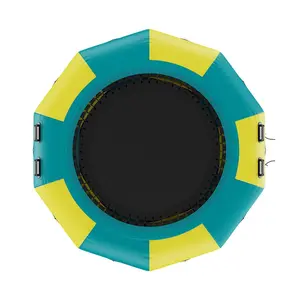 VEVOR Inflatable Water Bouncer, 12ft Recreational Water Trampoline, Portable Bounce Swim Platform with 3-Step Ladder & Electric Air Pump, Kids Adults Floating Rebounder for Pool, Lake, Water Sports