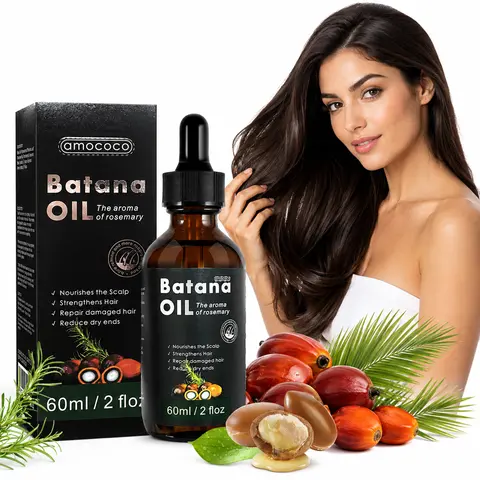 Batana & Rosemary Hair Oil - Vegan Haircare Moisturizer for Female Adults' Normal Strands, Vitamin-Rich, Hydrates, Nourishes, Locks in Moisture, Leaves Smooth, Shiny, Healthy Results