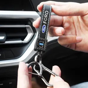 Car Keychain Wristlet Strap Intelligent Key Lanyard Embroidered Keyring for Ford Cars, Stylish Car Accessories, Durable and Convenient