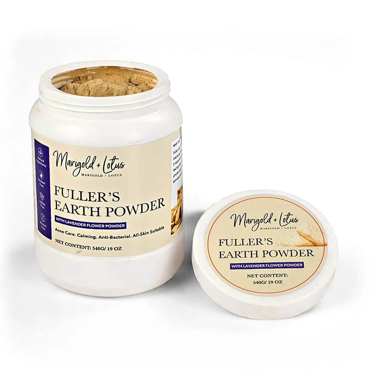 Marigold & Lotus Fuller Earth Powder with Lavender Petals 19oz