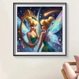 Tinker Bell Princess Fairy Pattern DIY Diamond Arts Colorful Painting Kit without Frame, DIY 5D Diamond Arts Colorful Painting Kit for Home Wall Decor