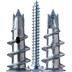 Zinc Self-Drilling Drywall Anchors with Screws Kit, 40 count Self Drilling Drywall Anchors, Heavy Duty 65lb Capacity, No Need for Studs (20 Pcs Self Drilling Anchors and 20 count Screws)