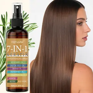 100ml Multi-Action Keratin Hair Treatment Spray | Enriched with Rosemary, Castor, Batana, Mint & Flaxseed Oils | Keratin & Biotin Complex | Detangles, Nourishes & Protects Hair