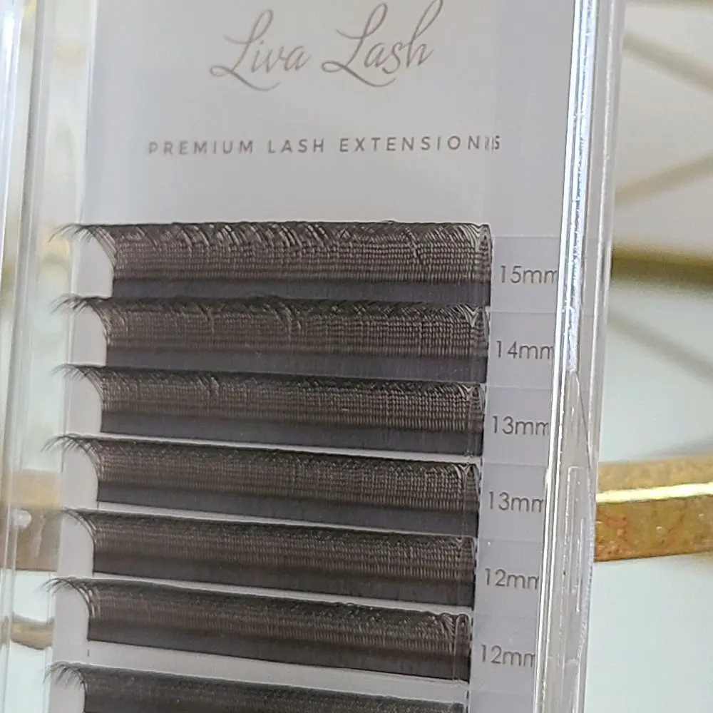 U-Shaped YY Brown CC Curl Cosmetic Eyelash Extensions, 8-15mm Mix Tray for Makeup Natural Look, Eyelashes Extensions, Mixed Sizes