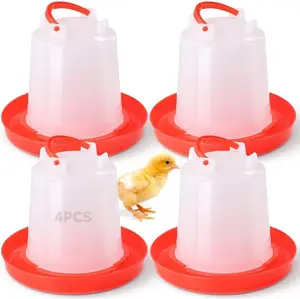 Rutin+ 4-Pack Chick Waterer, 1L Poultry Water Feeder with Handle
